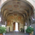 The frescoed ceiling of the entrance courtyard of the Palazzo dei Vicari, Scarperia. Author and Copyright Marco Ramerini