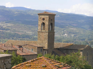 Ein Teil des Dorfes von die Stadt und die Abtei von San Fedele, Poppi, Arezzo. Autor und Copyright Marco Ramerini
