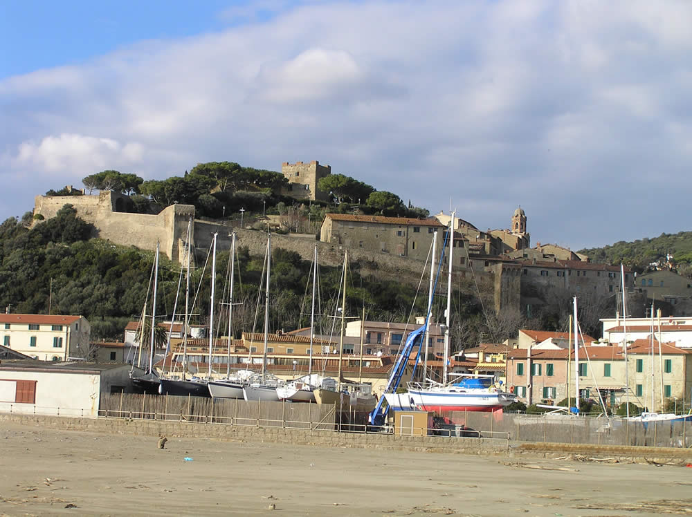 The port and the ancient village of Castiglione della Pescaia. Author and Copyright Marco Ramerini