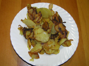 Patate Fritte. Baccalà in Umido con Patate. Author and Copyright Laura Ramerini