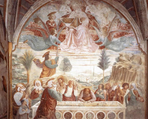 Affresco Assunzione della Vergine di Benozzo Gozzoli. Cappella della Madonna della Tosse. Museo BEGO, Castelfiorentino