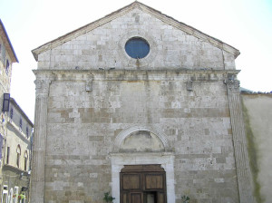 Facciata della chiesa di San Giovanni Battista, Magliano in Toscana, Grosseto. Author and Copyright Marco Ramerini