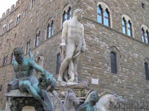 Fontana del Nettuno (Biancone), Piazza della Signoria, Firenze. Author and Copyright Marco Ramerini.