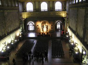Il Salone dei Cinquecento, Palazzo Vecchio, Firenze, Italia. Author and Copyright Marco Ramerini.