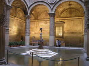 Il cortile di Palazzo Vecchio, Firenze, Italia. Author and Copyright Marco Ramerini