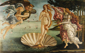 El nacimiento de Venus, Sandro Botticelli, Galería Uffizi, Florencia