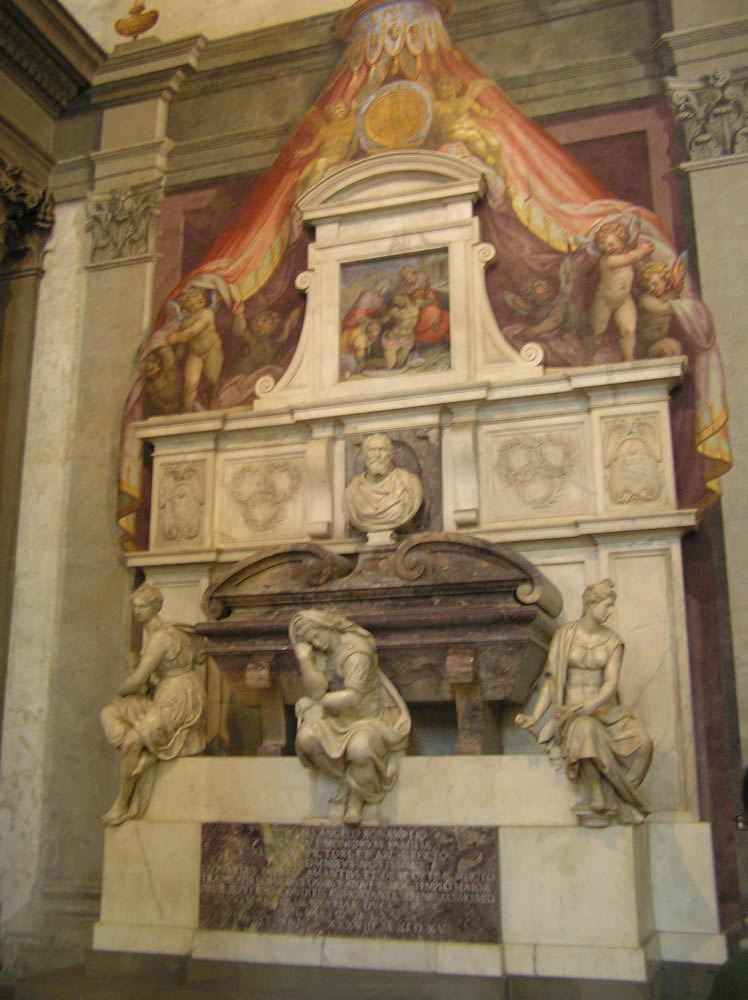 The Tomb of Michelangelo, Basilica of Santa Croce, Florence. Author and Copyright Marco Ramerini