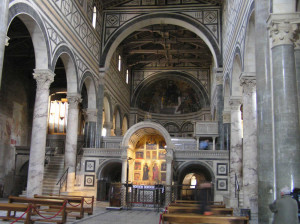 L'interno della Basilica di San Miniato al Monte, Firenze. Author and Copyright Marco Ramerini