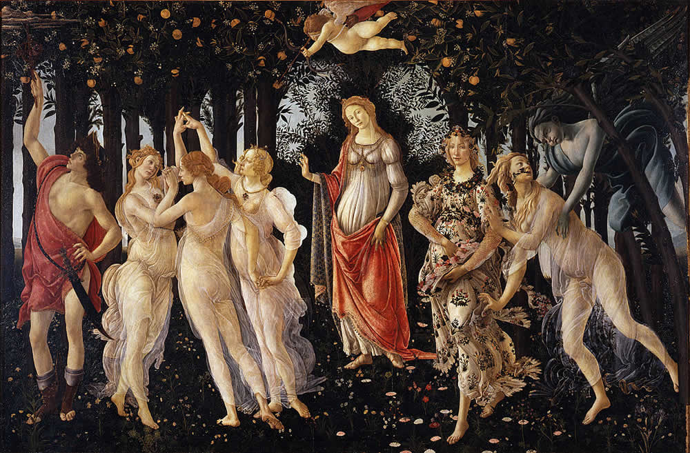 Primavera, Sandro Botticelli, Galería Uffizi, Florencia