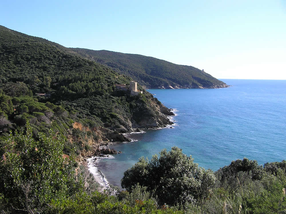 The Torre delle Cannelle and the Punta di Torre Ciana, Monte Argentario, Grosseto. Author and Copyright Marco Ramerini