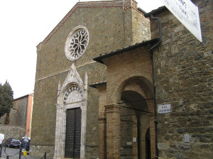 La facciata della chiesa di Sant'Agostino (XIV secolo), Montalcino, Siena. Author and Copyright Marco Ramerini