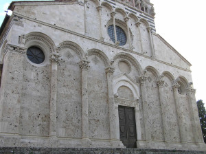 Particolare della facciata del Duomo, Massa Marittima, Grosseto,. Author and Copyright Marco Ramerini
