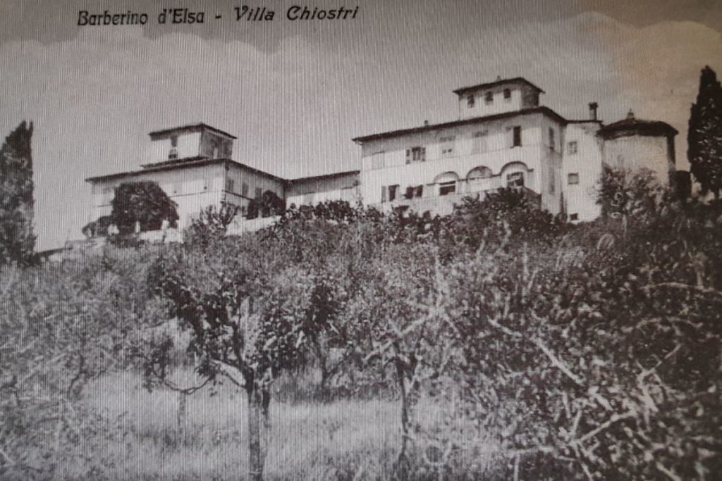 Una vecchia cartolina in cui la Villa di Spoiano è chiamata come Villa Chiostri