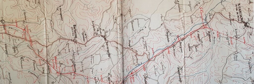 Mappa della Ferrovia nel tratto della Val di Pesa