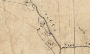Spedale di San Iacopo a Valle. Mappa del 1820 circa. Progetto C A S T O R E - Regione Toscana e Archivi di Stato toscani.